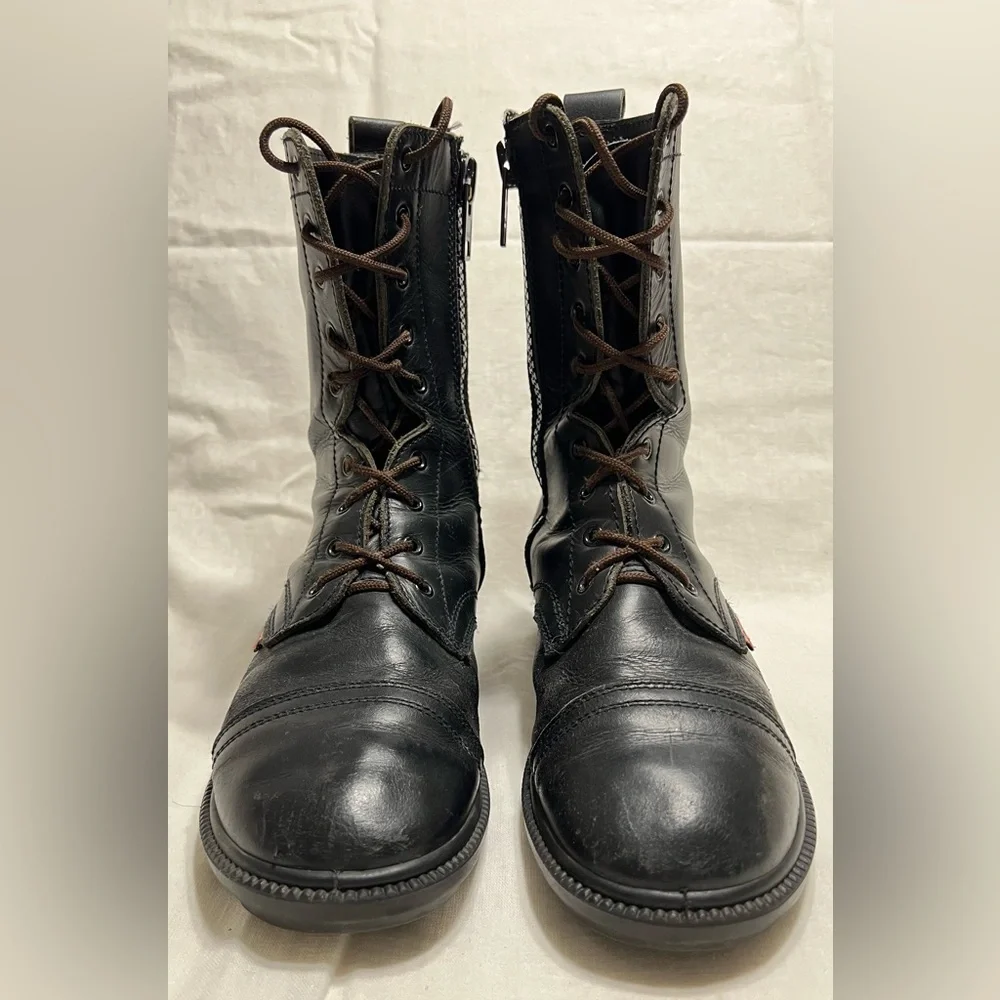 BURGAN Combat Jump Boot Side Zipper Unisex High Lace Up Military Paratrooper